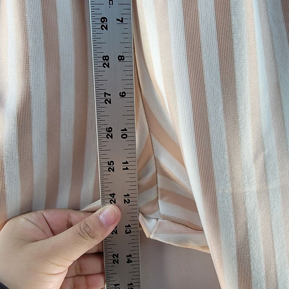 PrettyLittleThing Beige/White Striped Casual Wide Leg Pants w POCKETS Small - Picture 10 of 10